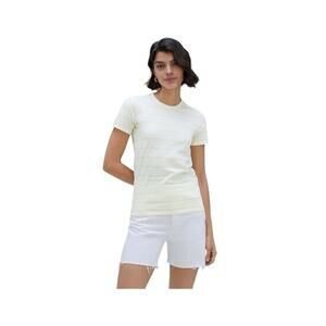 NWT Everlane Shirt Yellow Striped Short Sleeve Organic Cotton Tee Size Large